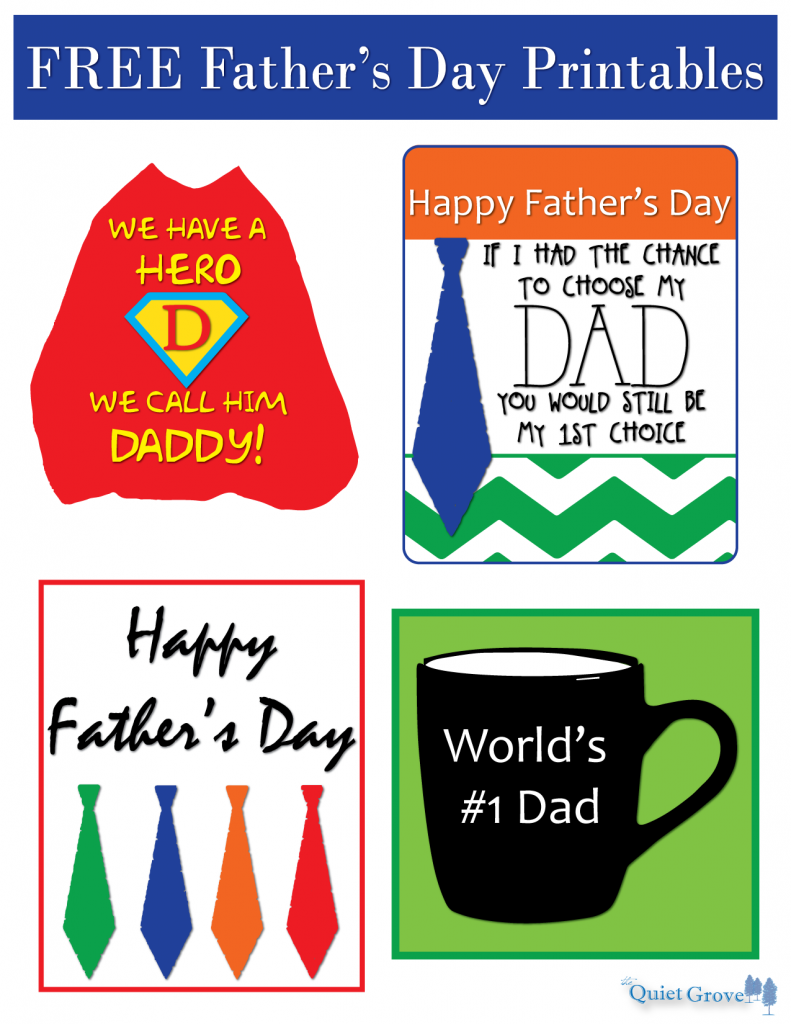 Free ready to cut and print Father's Day Printables