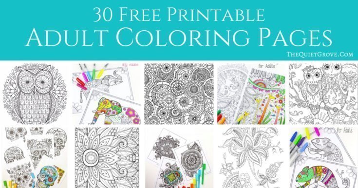 30 totally awesome Free Adult Coloring Pages ⋆ The Quiet Grove
