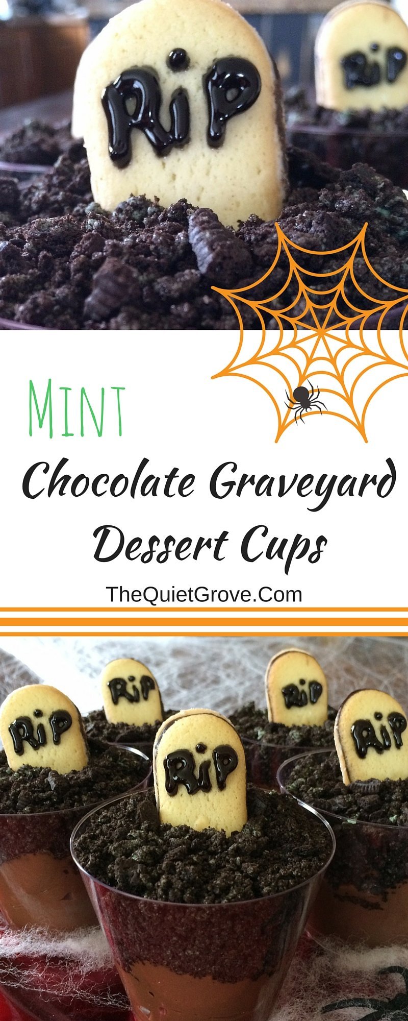 Mint Chocolate Graveyard Dessert Cups