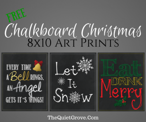 Free 8x10 Chalkboard Christmas Art Prints
