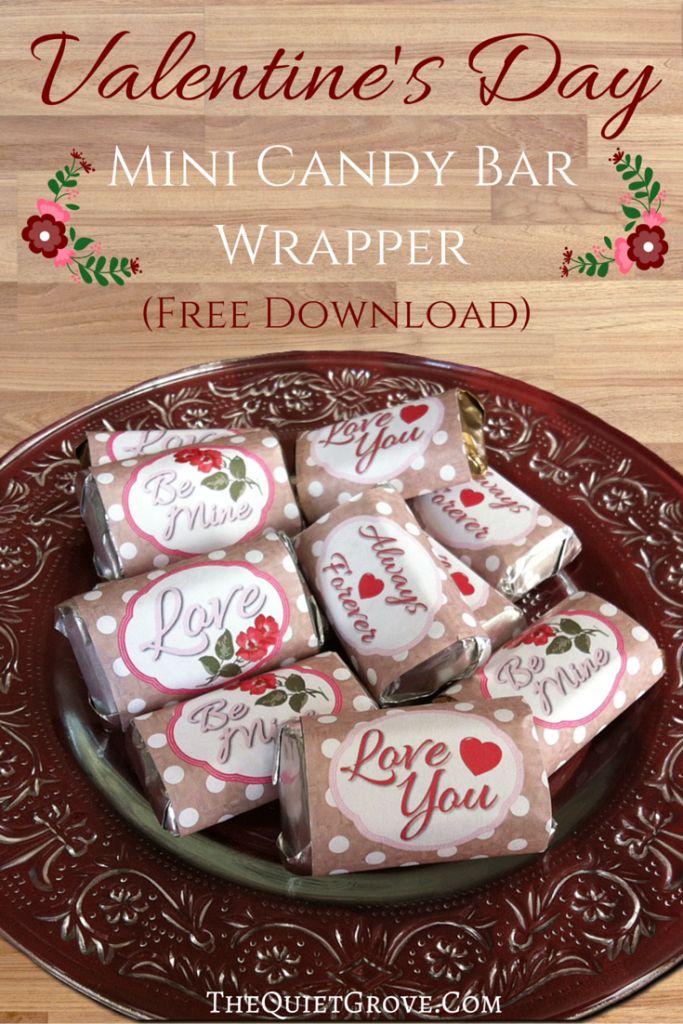 FREE Valentine's Day Candy Bar Wrapper Printables ⋆ The Quiet Grove