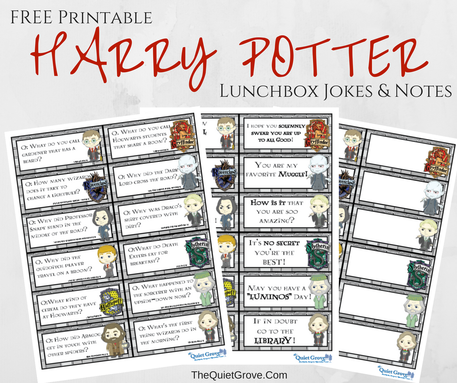 harry potter printable lunchbox jokes and notes for kids the quiet grove