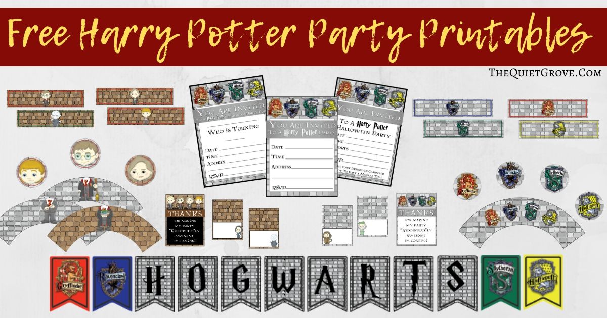 Free Harry Potter Party Printables The Quiet Grove
