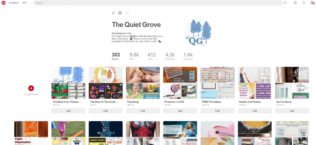 The Quiet Grove Pinterest Profile