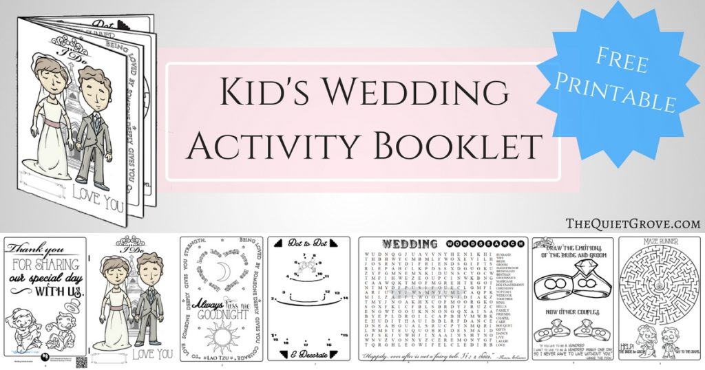 free printable kid s wedding activity booklet the quiet grove