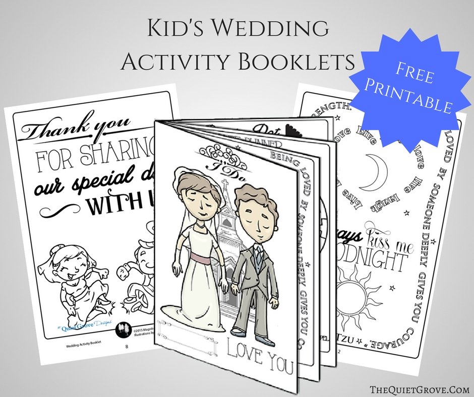 Wedding Kids Coloring Activity Book, Wedding Coloring Book, Reception, PDF  Printable, Instant Download 