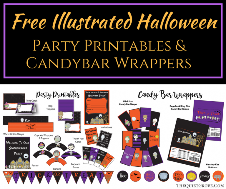 FREE Halloween Party Printables and Candy Bar Wrappers