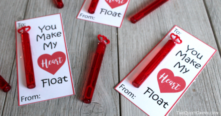 Free Printable You Make My Heart Bubble Valentines