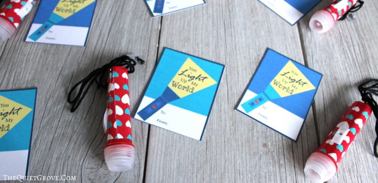 Free Printable You Light Up My World Flashlight Valentines