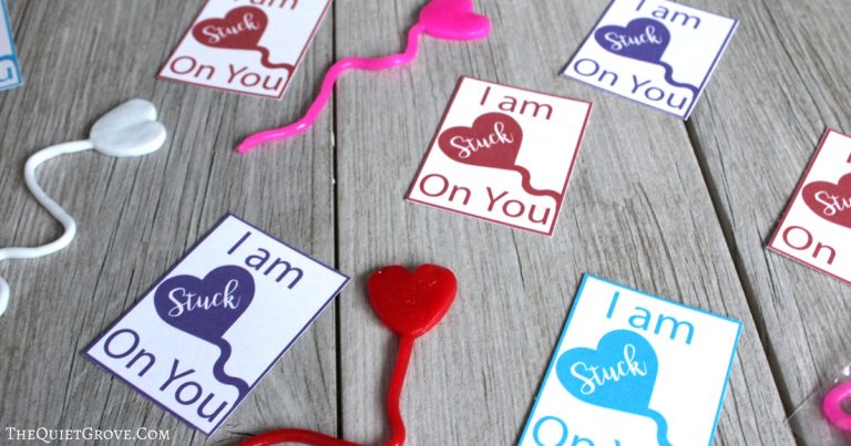 Free Printable Stuck on You Valentines