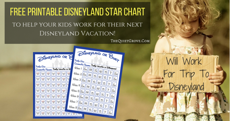 Free Printable Disneyland Vacation Star Chart