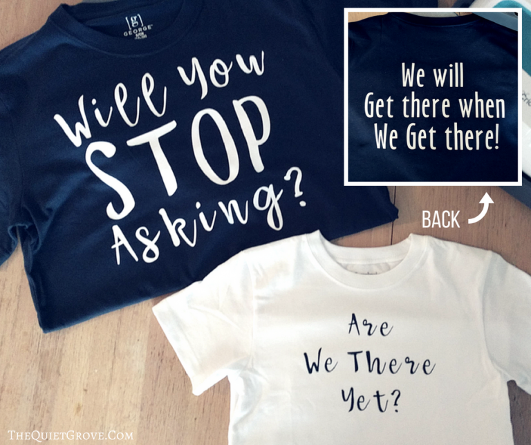 DIY Adult & Child Travel Shirts Made With Cricut Iron-On