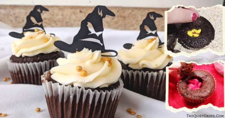 Easy Candy Filled Harry Potter Sorting Hat Cupcakes