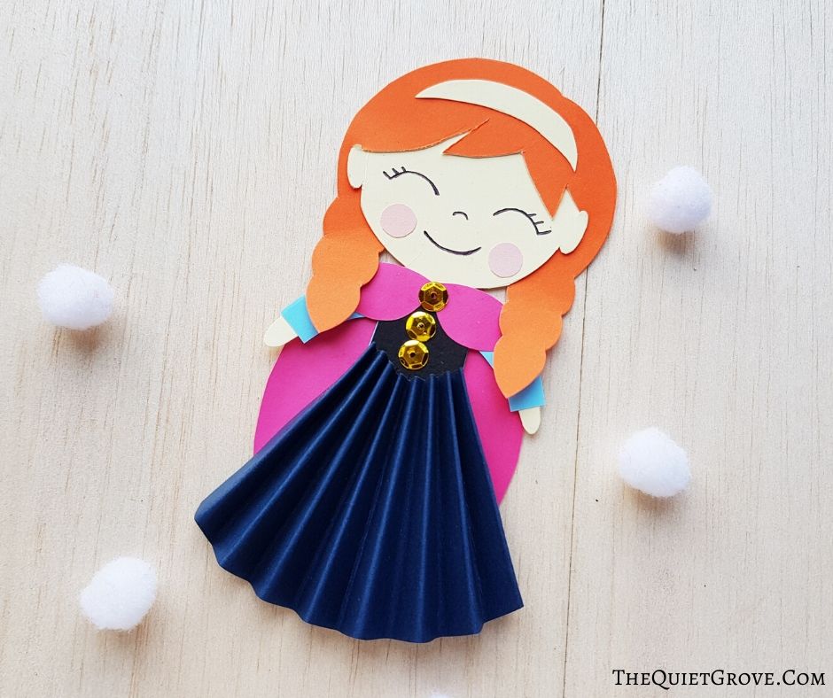Frozen Inspired Princess Anna Paper Doll Craft With Free