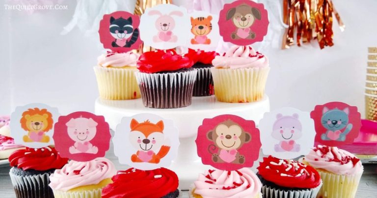 Easy DIY Animal Valentine Cupcake Toppers  (Made with a Cricut Explore Air 2)
