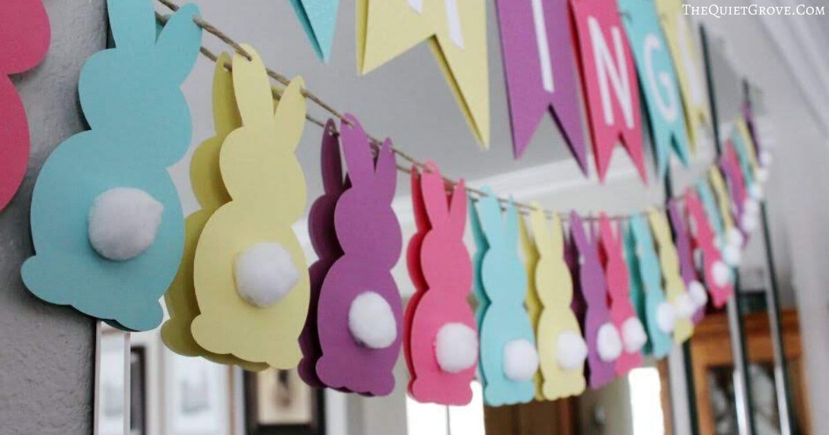 Download DIY Bunny Butt Easter Bunting Banner (with Free SVG Cut ...