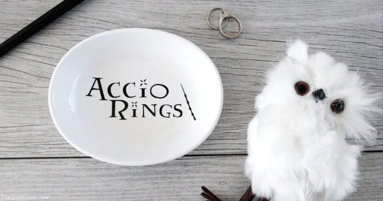 DIY "Accio Rings" Harry Potter Ceramic Ring Dish (+ Free SVG Cut Files)