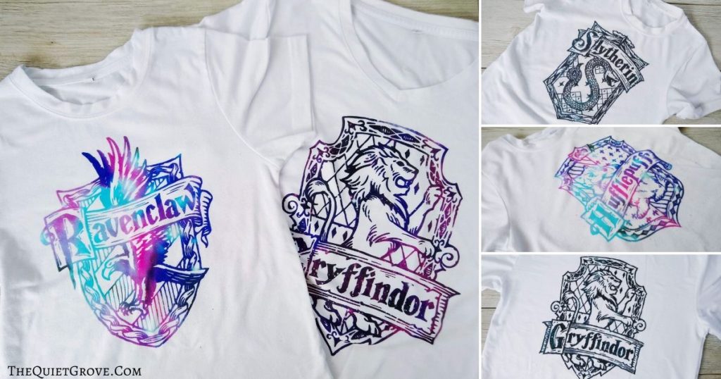 DIY Harry Potter Hogwart's House Shirts Using Cricut's Infusible Ink ⋆
