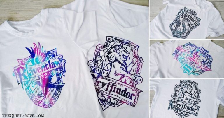 DIY Harry Potter Hogwart's House Shirts Using Cricut's Infusible Ink