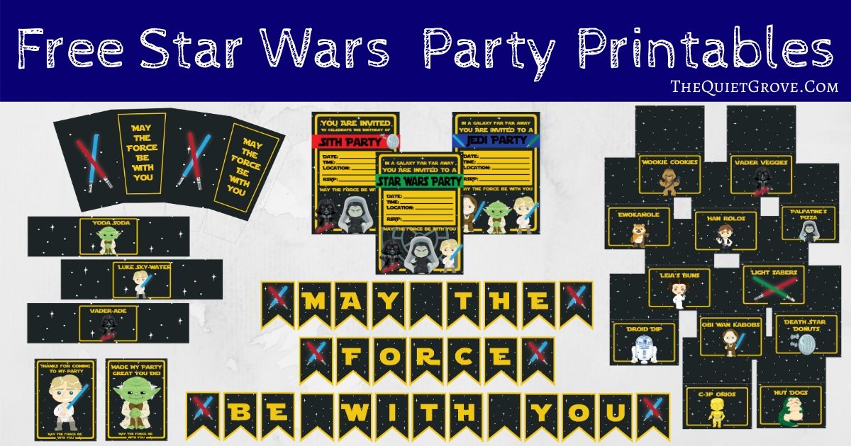 Free Star Wars Party Printables The Quiet Grove
