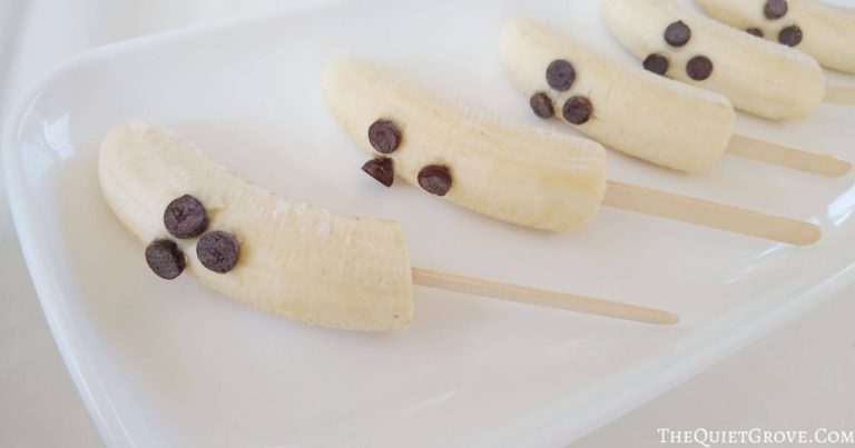 Easy Banana Ghost Popsicles