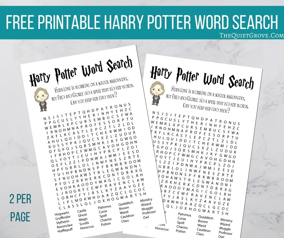 Try these printable Harry Potter activity sheets