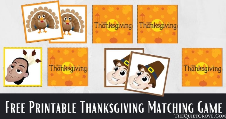 Free Printable Thanksgiving Matching Game