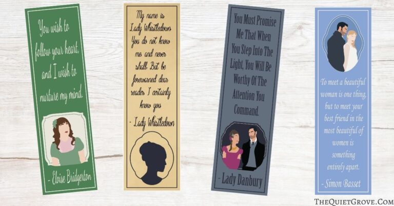 Free Printable Bridgerton Bookmarks
