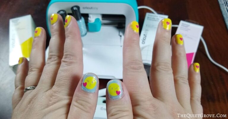 DIY Smiley Face Nail decals with your Cricut Joy