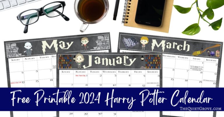 Free Printable 2024 Harry Potter Illustrated Calendar