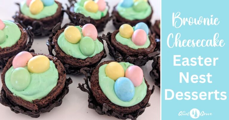 Brownie Cheesecake Easter Nests