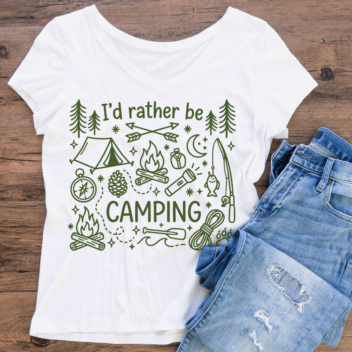 Image for I'd Rather Be Camping SVG