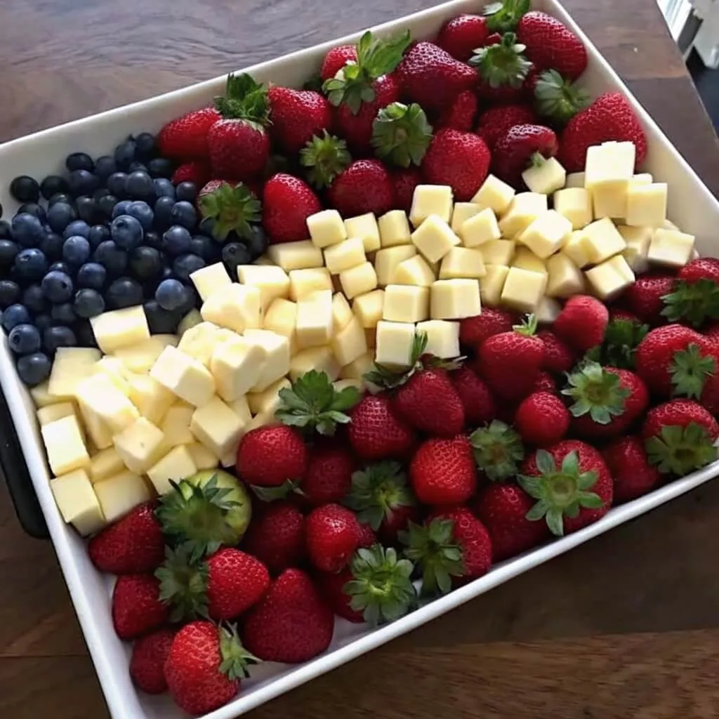 Image for Easy American Flag Fruit and Cheese Platter
