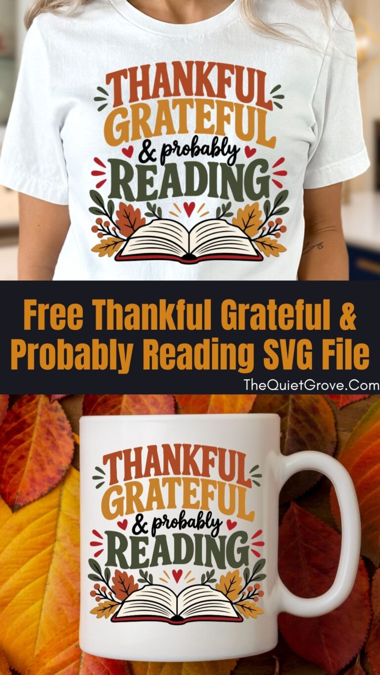 Free Thankful Grateful & Probably Reading SVG File